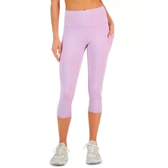Id Ideology Women's Compression High-Rise Side-Pocket Leggings Purple thights - Picture 2 of 12